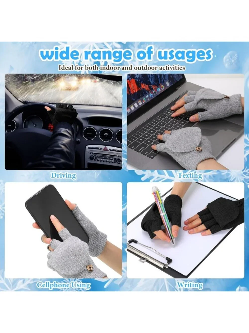 Cozy 50 Pairs Winter Convertible Fingerless Gloves - Warm, Versatile Handwear